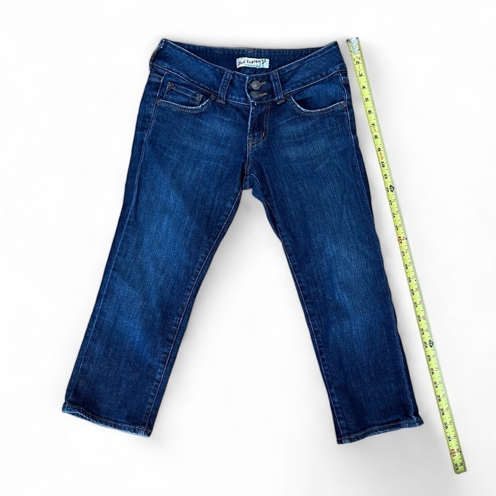 Red Engine cropped lotus blue jeans 27 Low Rise vintage Y2K Jeans - Picture 3 of 5